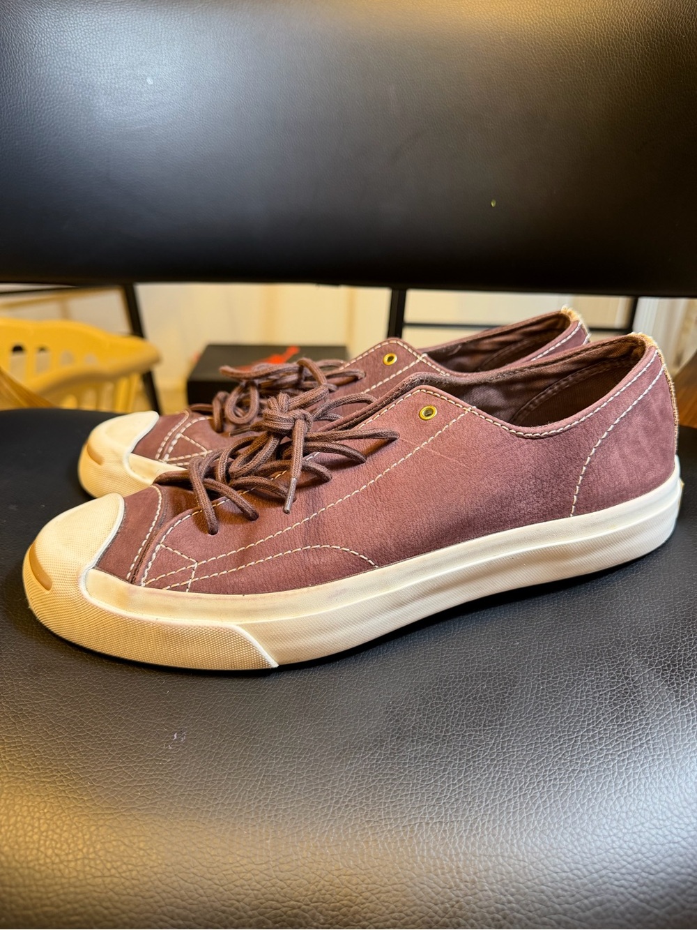 Converse Jack Purcell Maroon Suede 144383C Unisex Size M8.5 /W10 Shoes